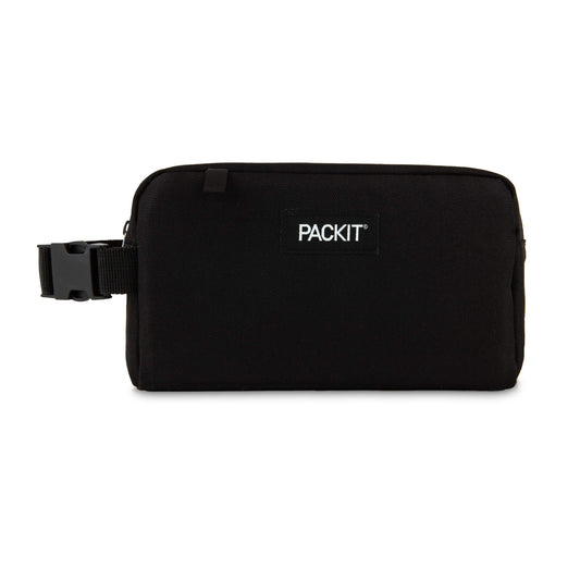 PackIt(R) Freezable Snack Box, Black, Built with EcoFreeze(R) Technology, Collapsible, Reusable, Zip Closure with Buckle Handle, Perfect All Ages and Fresh Snacks on the go