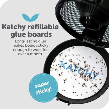 Katchy Original and Midnight Glue Board Refills (16 Pack) – Catcher & Killer for Mosquito, Gnat, Moth & Fruit Fly – Indoor Flying Insect Trap Glue Board Refills – Non-Zapper Traps for Buzz-Free Home