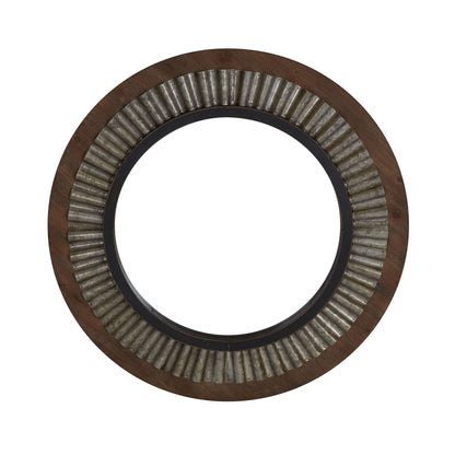 Household Essentials Household Essentials Wood Framed Sunburst Metal Mirror, Brown