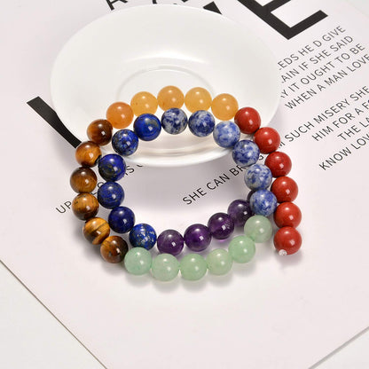 AD Beads Healing Reiki 7 Chakras Yoga Natural Gemstone Round Loose Beads 10mm 16''