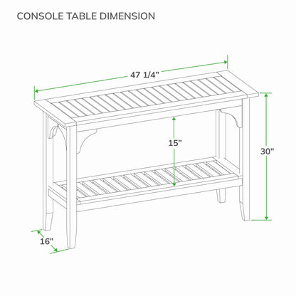 Cambridge Casual Teak Auburn Outdoor Console Table, Solid Indonesian Teak Wood in Weathered Gray Finish, Stylish and Durable Patio Accent or Plant Table for Porch, Deck, Garden, or Outdoor Entryway