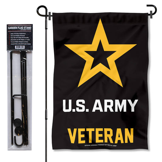 Army Veteran Garden Flag with Stand Holder
