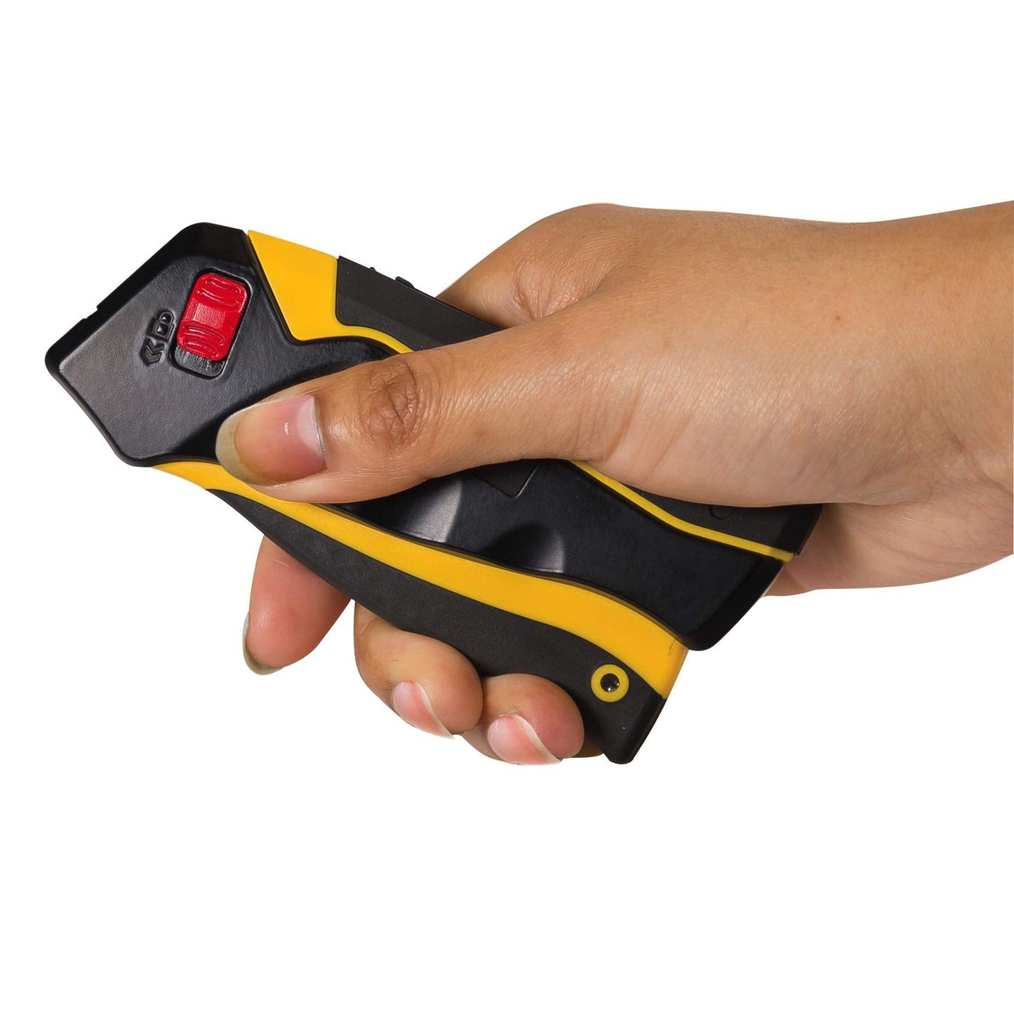 Cat Safety Squeeze Utility Knife, Retractable Blade with Trigger Grip, Quick Change Blade Storage, Includes 3 Round Point Safety Blades – 980080