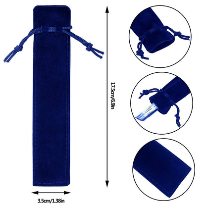 SUMERSHA 100pcs Velvet Pen Pouch Drawstring Pen Bag Single Pen Sleeve Holder for Office Business Gift