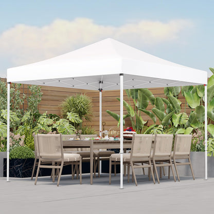 PHONWHON Shades 10x10 Pop Up Canopy, Heavy Duty Beach Tent with Carrying Bag for Easy Moving, Sun Shelter for Parties, Events, Camping, Outdoor Gazebo with 420D PU Coated Waterproof White Fabric