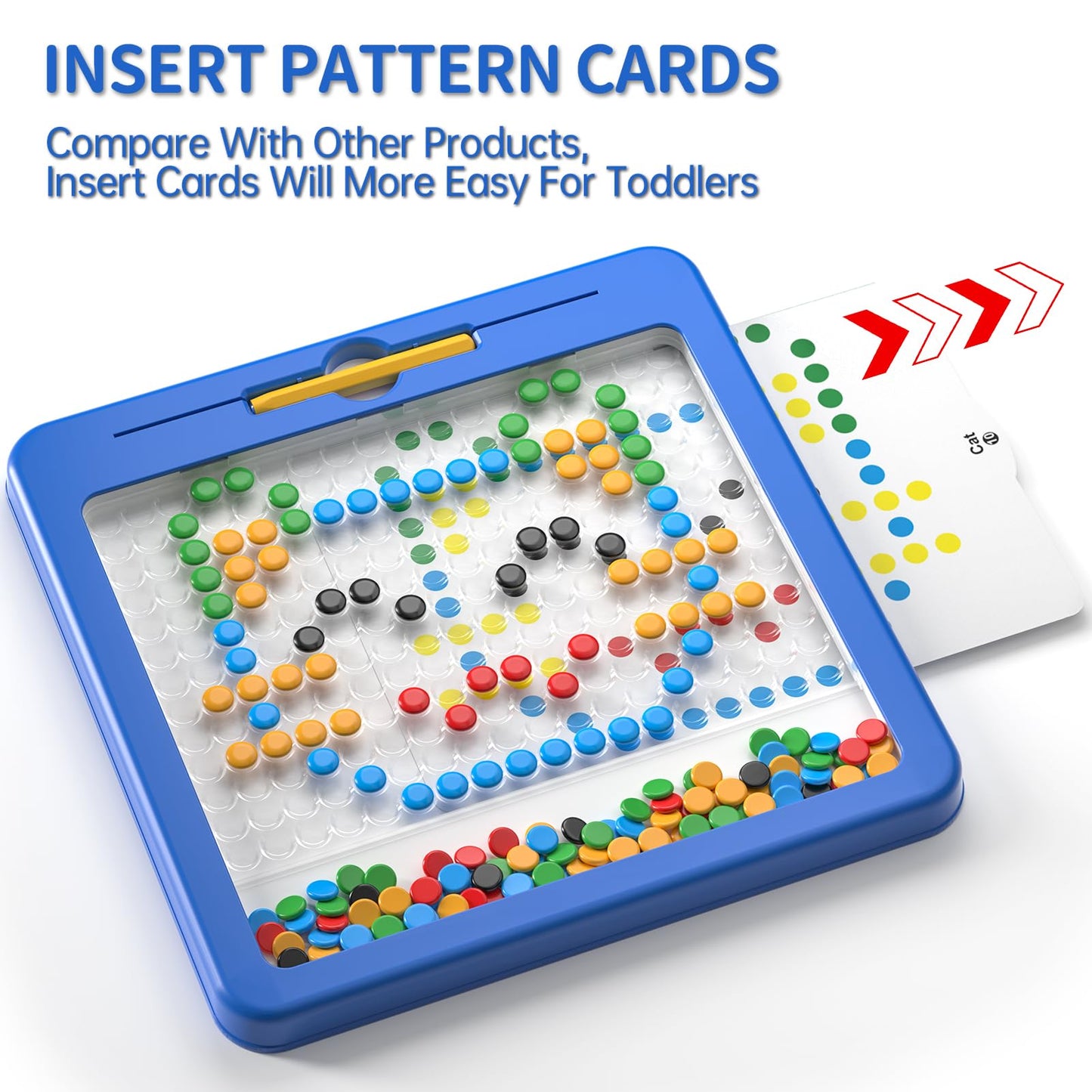 Large Magnetic Dots Board for Toddlers, Magnetic Drawing Board for Kids, Magnetic Dot Art with Magnetic Pen, Montessori Preschool Education Travel Toys for Kids Boys Girls Age 2 3 4 5 6 7 8 Years Old