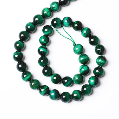 6mm 60PCS Natural Green Tiger Eye Stone Beads Spacer Round Loose Beads for Jewelry Making DIY Bracelet Accessories Strand 15 inches