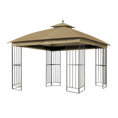 The Replacement Cover Compatible with Garden Treasures 10X10 Ft Easy Up Domed Softtop Gazebo L-GZ038PST-F，(Beige)