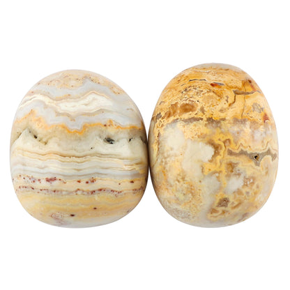 CRYSTALIS Wholesale 2pcs Natural Crazy Lace Agate Loose Gemstone Bulk Tumbles Jewelry Making Supply, Chakra Healing Polished Stones, Wire Wrapping, DIY, Gem Collection, 1"inch+