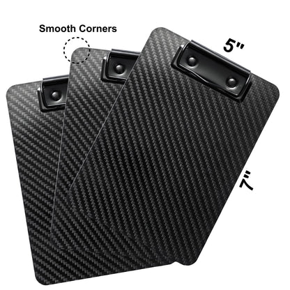 Carbon Fiber Clipboard 5x7 Inch – Mini Portable Writing Board for Pocket Use, Real 3K Carbon Fiber, Rigid & Ultra-Light, for Doctors, Outdoor Notes, Sketching, Field Work