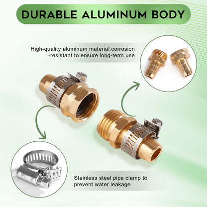 Dalmbox Garden Hose Quick Connector, 3/4" Male and Female Quick Release Garden Hose Connect Fittings With 6 Rubber Washers,6 sets