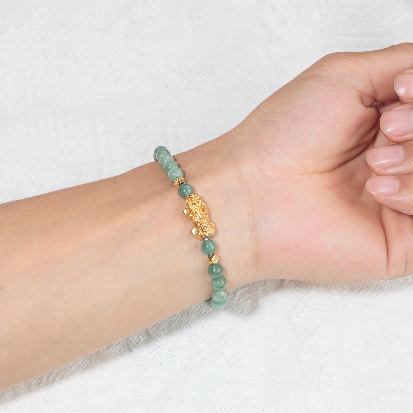 AROUROUA Fengshui Wealth Bracelet Green Real Jade Bracelet For Women Attract Lucky Wealthy Bracelets