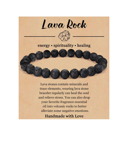 BOMAIL Natural Stone Bracelet for Women Men - 8MM Semi-Precious Gemstone Beaded Bracelet Healing Crystal Stretch Bracelet Yoga Bracelets Jewelry