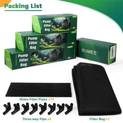 OUMEE Pump Filters Bag, Pond Barrier Bag Large Pump Mesh Bags for Outdoor Water Koi Fish Ponds (12.2 in)