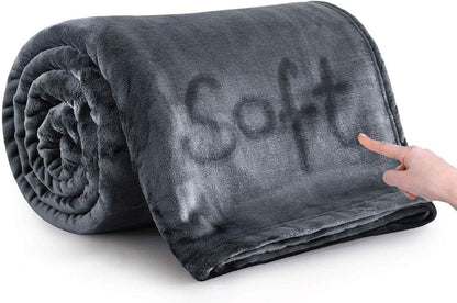 IR Imperial Rooms Fleece Blanket - Super Soft Fluffy Dark Grey Throw Blanket for Sofa and Bed - Warm and Cozy Lightweight 400 GSM Microfiber Bed Throws Blankets, 50x60 Inches (Throw/Travel)