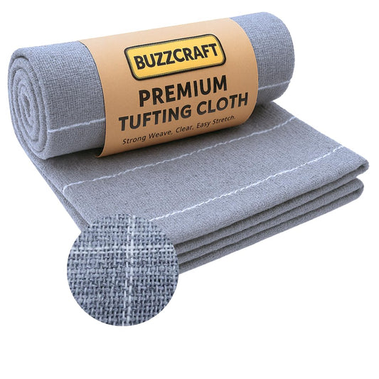 BUZZCRAFT Premium Large Primary Tufting Cloth for Rug, 80" x 80" Punch Needle Fabric, Monks Cloth, Gray, 6.6x6.6 feet
