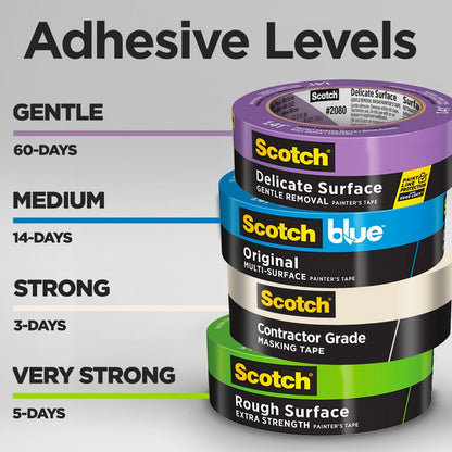 Scotch Contractor Grade Masking Tape, 0.94 inches by 60.1 Yards (540 Yards Total per roll), 3 Pack