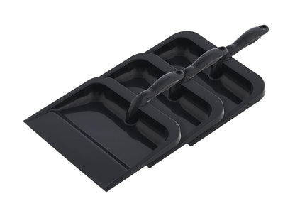 Superio Heavy Duty Plastic Dustpan with Comfort Grip Handle Black, Durable, Lightweight Multi Surface Dust Pan Easy Broom Sweeping, 10 inches Wide, 1-Pack
