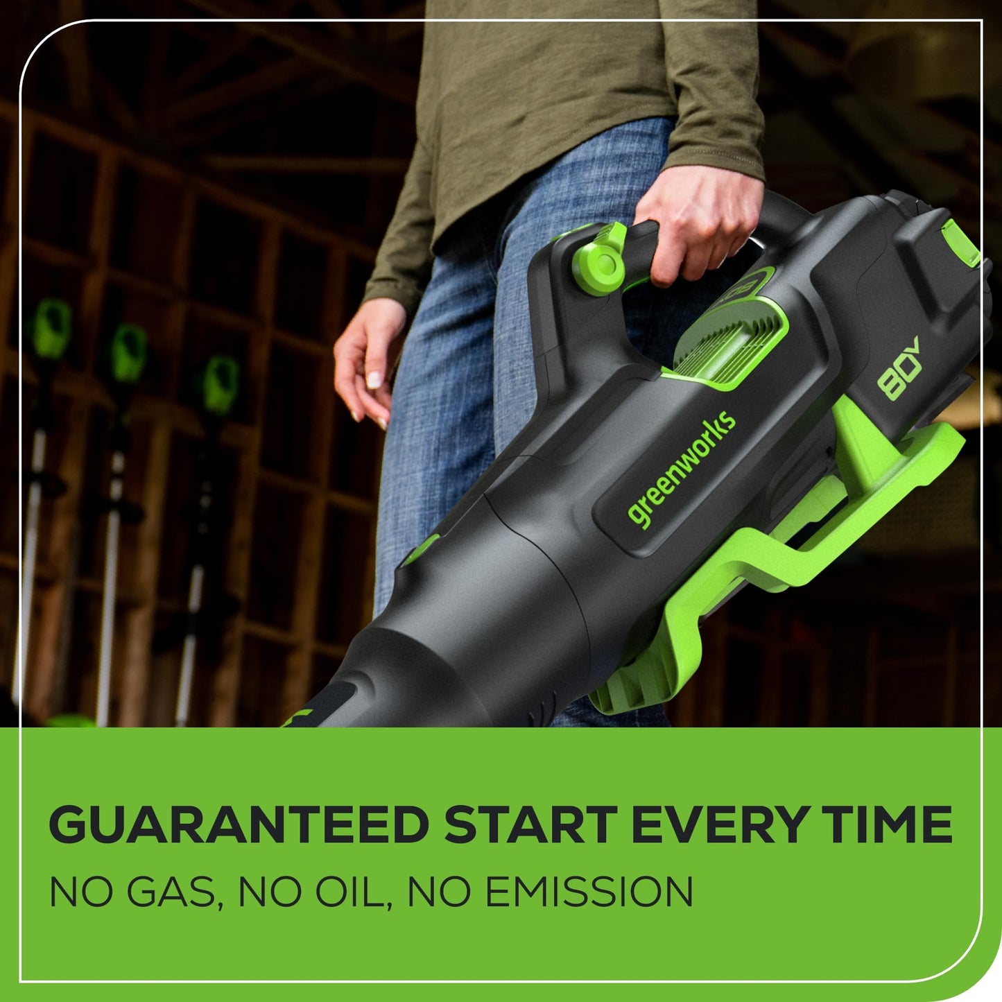 Greenworks 80V (700 CFM / 170 MPH) Brushless Cordless Leaf Blower, Commercial-Grade Power, 40-Min Rapid Charger for Wet Leaves, Heavy Debris, Gravel and Driveway Snow, Includes 2.5Ah Battery & Charger
