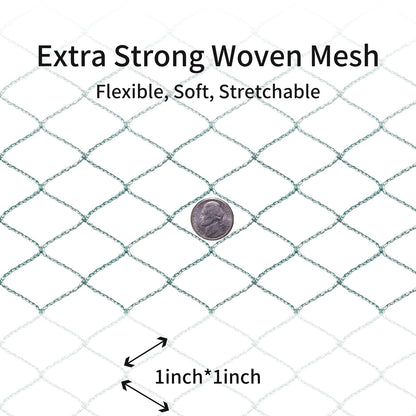 Bird Netting 20'x40' with 1" Square Mesh Bird Net Garden Netting for Chicken Coop, Aviary, Deer Fence, Chicken Netting Fruit Tree Netting