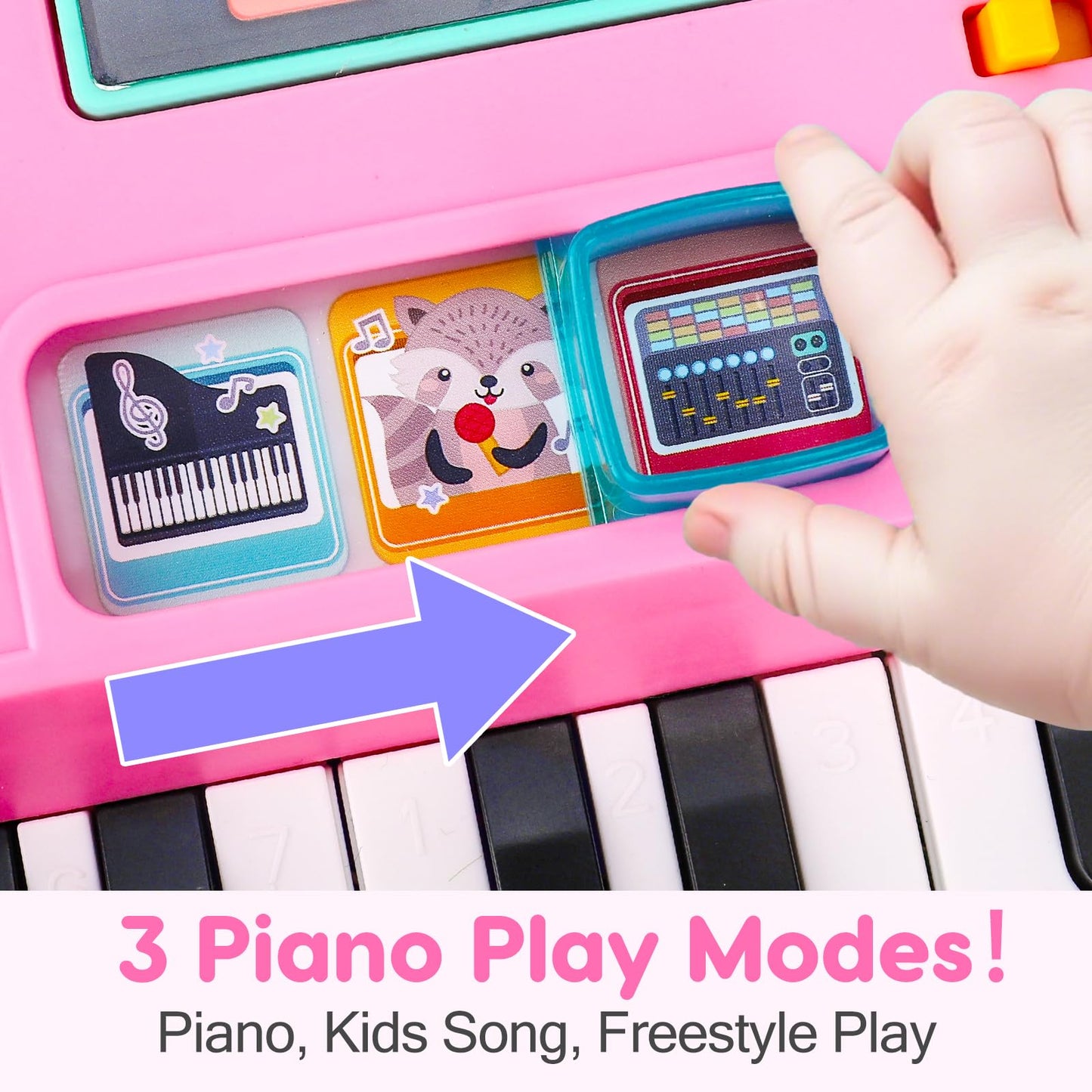 Baby DJ Table for Toddlers 1-3 with Music & Light, Musical Baby Piano Toys 6-9-12-18 Months Toddler Activity Table Music Instruments Learning Toys for 1 Year Old Girl First Birthday Gifts Age 0-2