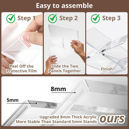 Acrylic Book Stand 12×8×6, Clear 8 mm Thick Book Holder & Display Stand for Cookbooks, Bibles, Art Books, Recipe Books, Photo Albums, Desk Reading & Coffee Table Décor
