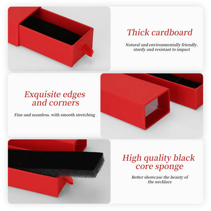 MATUFF 12-Pack Drawer Style Jewelry Gift Boxes with Sponge Insert, 8.7"x1.8"x1.2" Necklace & Bracelet Display Box for Presentation, Cardboard Storage Organizer for Pendant, Ring, Earring - Red