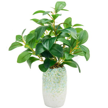 K&Y Realistic Artificial Potted Plants Olive Wild Fern Berry Decor Low Maintenance Faux Greenery Indoor Fake Plants for Home Office Bathroom Kitchen Desk Shelf (Green Flower vase Potted Plant)