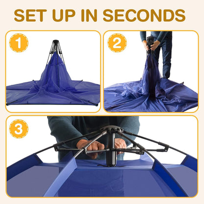 Alvantor® Baby Playpen Pop Up Play Yard 84"x84"x44”Large Mesh Kids Toddler Play Pen Indoor & Outdoor Safe Space Foldable Lightweight Mosquito Playpen Canopy for Infants Toddlers Pets, Navy