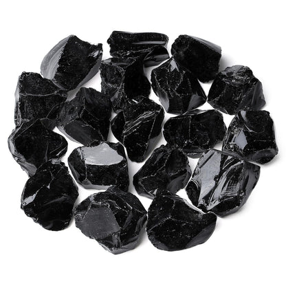 ZHIYUXI 1lb Obsidian 2" Rough Stones Crystals Raw Crystal Bulk Large Crystals and Stones Gemstones Natural Tumbling Rocks for Meditation, Fountain Rocks, Wire Wrapping, Wicca, Cabbing, Decor