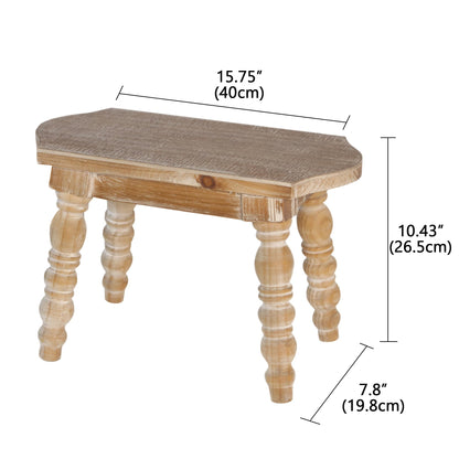 dwellington Wooden Bathroom Wood Foot Stool for Adults Kids, Bedside Step Planter Stool for Kitchen(Natural)