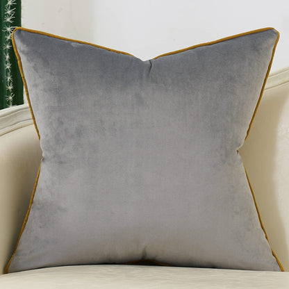 Avigers 18 x 18 Inch Grey Gold Striped Geometric Lines Embroidery Velvet Cushion Case Luxury Modern Throw Pillow Cover Decorative Pillow for Couch Living Room Bedroom Car 45 x 45cm