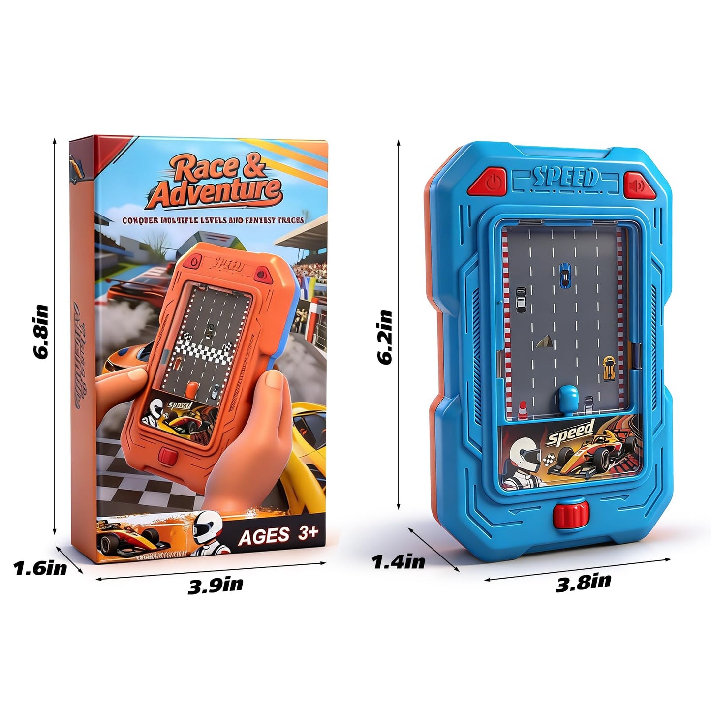 Meemazi Racing Adventure Car Toy, Mini Racing & Driving Games with Light and Sounds, Pocket-Sized Toddler Travel Toys, Party Favors Birthday Gifts for 3 4 5 6 Year Old Boys Girls