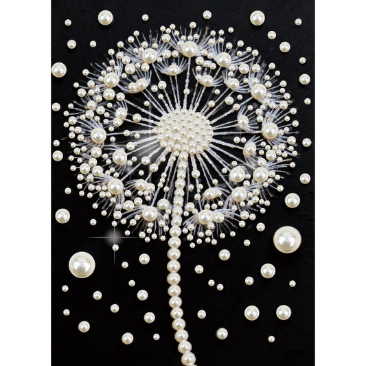 Stalente Pearl Diamond Painting Kits for Adults Dandelion, 5D Special Shape Diamond Art Kits for Beginners, Crystal Rhinestones Diamond Painting for Home Wall Decoration Gift 12×16inch, Flower