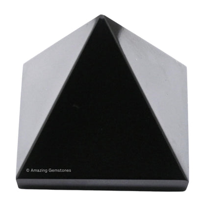Amazing Gemstone Black Agate Pyramid Crystal Healing Stones - 1.5" Great Pyramid Figurine of Natural Stone Pyramid for Meditation, Reiki, Chakra Balancing and Crystal Pyramids Grid