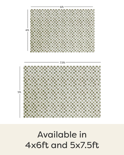 House of Noa Foldable Baby Tumbling Mat – Memory Foam Padded Foldable Kids Play Mat for Floor | Durable, Stylish, and Cushioned Design | 4'x6' | Checker Fern