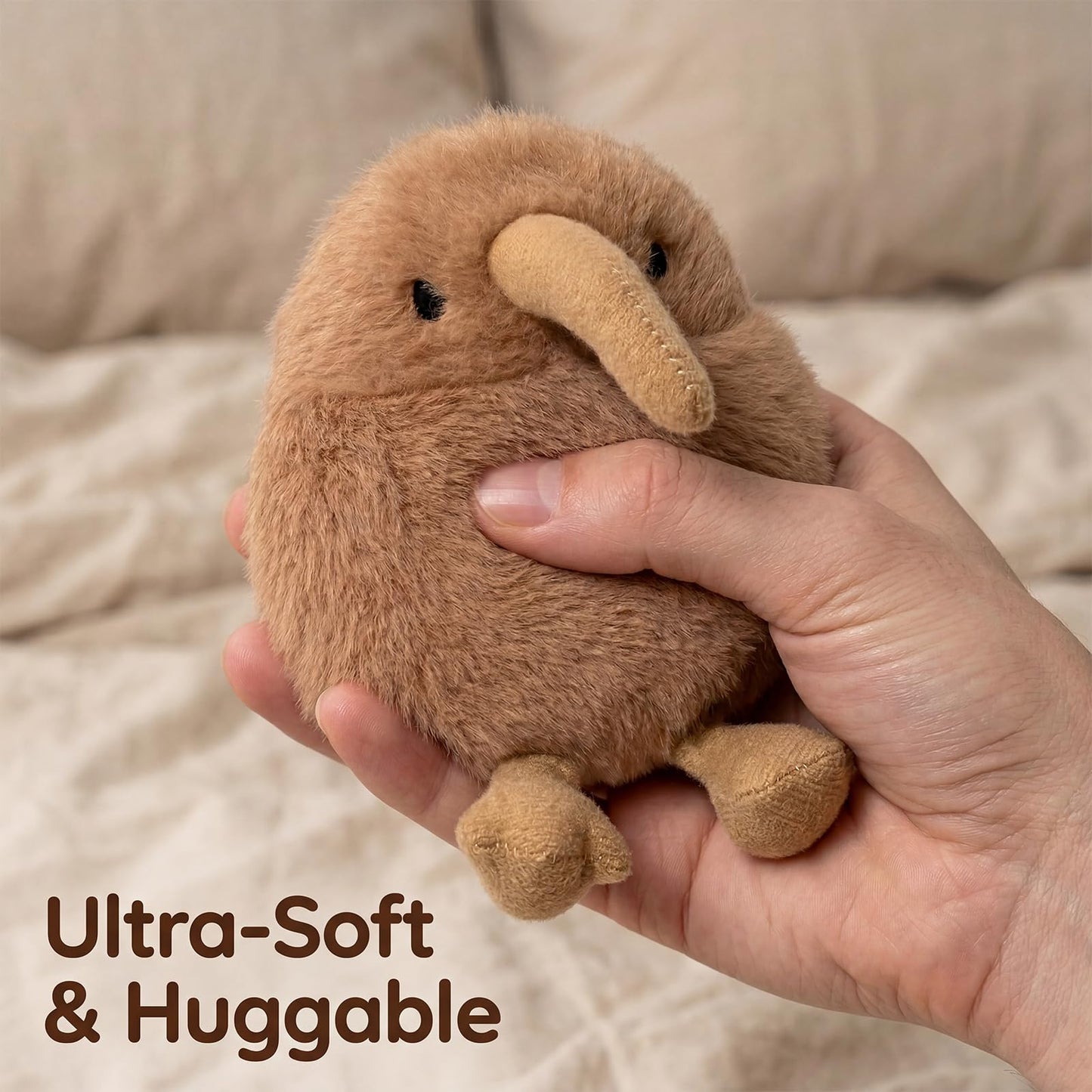 Freetoes Screaming Kiwi Bird Toy 4.5 inch,Cute Bird Stuffed Animal Desk Toy,Makes Fun Screaming Kiwi Sounds,Funny Weird Stuffed Animal Gag Gifts for Valentine Christmas,Pranks Stuff for Adults