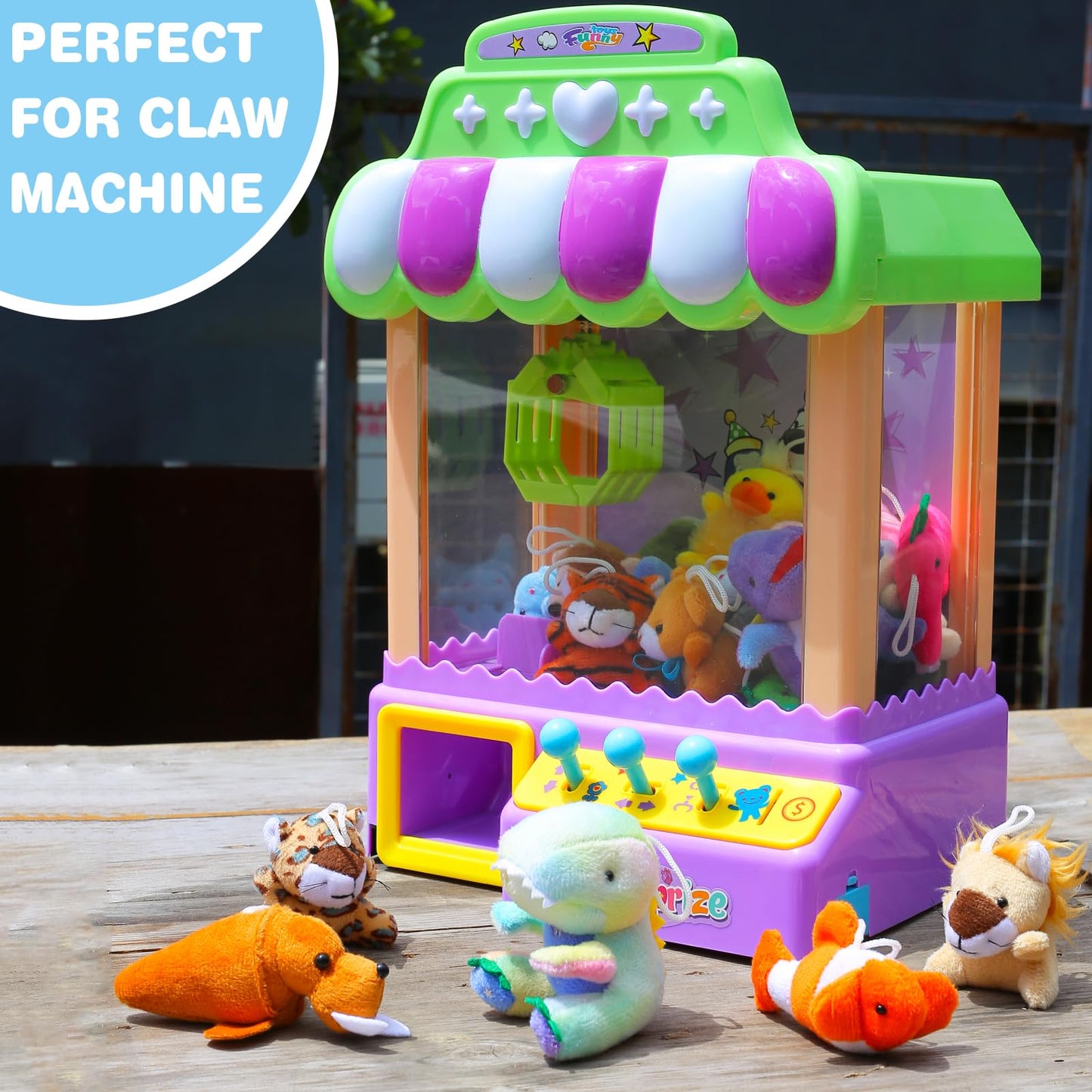 72 Pack Mini Stuffed Animal, Assorted Plush Toy (Dinosaur, Zoo, Ocean), Party Favors for Kid, Perfect for Claw Machine Filler, Goody Bag Stuffers, Keychain, Carnival Prizes, Classroom Reward Gift Bulk