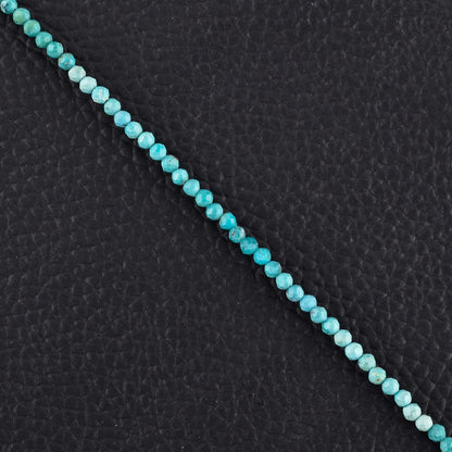QNAVIC Real Shaded Blue Turquoise Gemstone Micro Round Beads Dainty Bangle Bracelet Jewelry for Women Healing Chakra Crystals December Birthstone Gifts Silver Plated Chain 8 inch