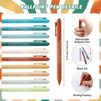 Janlaugh 40 Pcs Mental Health Gifts for Women Men Self Care Items Bulk Include 20 Mental Health Notebook with Sticky Note 20 Positive Pens Affirmation Journals Wellness Gifts for Coworkers Teachers