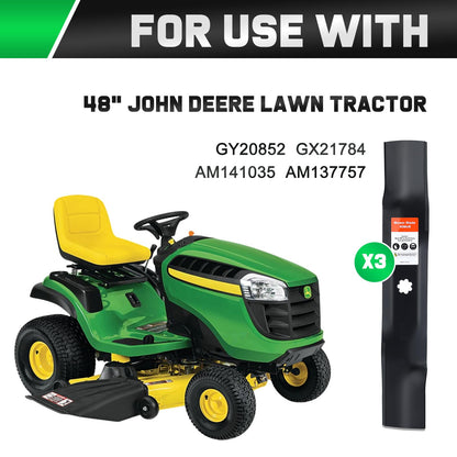 Grasscool GY20852 Mulching Blades with 7 Star Mounting Pattern for John D-eere 48 inch Deck Mower E140 D140 D160 E160 E170 E150 LA145 LA140 48" Zero Turn Lawn Tractor Replace GX21784