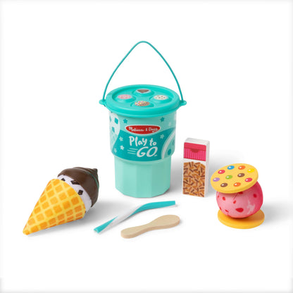 Melissa & Doug Play to Go Cups Food Playset Bundle (2-Pack) - Travel Toys and Pretend Play Food with Fidget Lids for Road Trip Activities for Kids