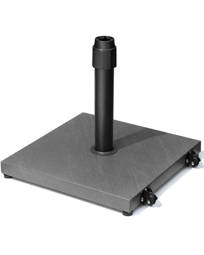 JOINHOM 45lbs Patio Umbrella Base with Wheels - Heavy Duty Outdoor Patio Market Umbrella Stand for Deck with Rollers, Poolside, Balcony, Wind-Resistant Design, Grey