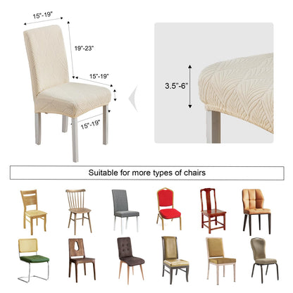 YUEANG Chair Covers for Dining Chairs,100% Waterproof Dining Chair Covers Set of 4,Removable Stretch Parsons Slip,Washable Seat Protector for Kitchen Beige
