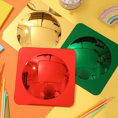 Geiserailie 3 Pcs Sensory Wall Mirror Acrylic Bubble Mirror Toys for Calming Corner Items - Sensory Room Have Visual, Tactile Stimulation (10 x 10 Inch,Red,Yellow,Green)