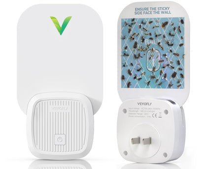 VEYOFLY Fly Catcher Indoor, Fly Trap Indoor, (1 Device + 2 Refills) Fruit Fly Traps for Indoors, Gnat Traps for House Indoor, Bug Killer, Fly Trap, Plug in Light Flying Insect Trap