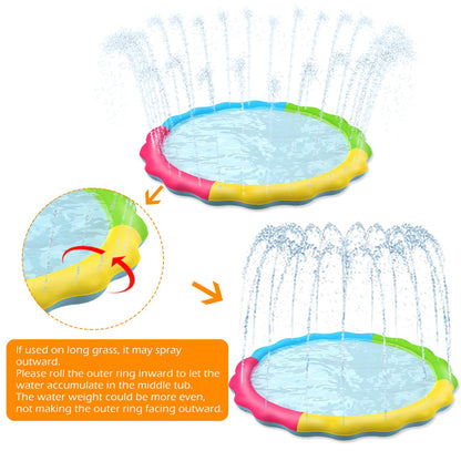 Jasonwell Splash Pad Sprinkler for Kids Splash Play Mat Outdoor Water Toys Inflatable Splash Pad Baby Toddler Pool Boys Girls Children Outside Backyard Dog Sprinkler Pool Age 1 2 3 4 5 6 7 8 9 M