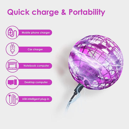 Flying Orb Ball Toys, Galaxy Ball 2024 Hover Ball Soaring Nebula Flying Orb, Hand Controlled Boomerang Galactic iFly Spinner, RGB Light Magic Space UFO Toy, Mini Drone for Kid Adults Outdoor Indoor