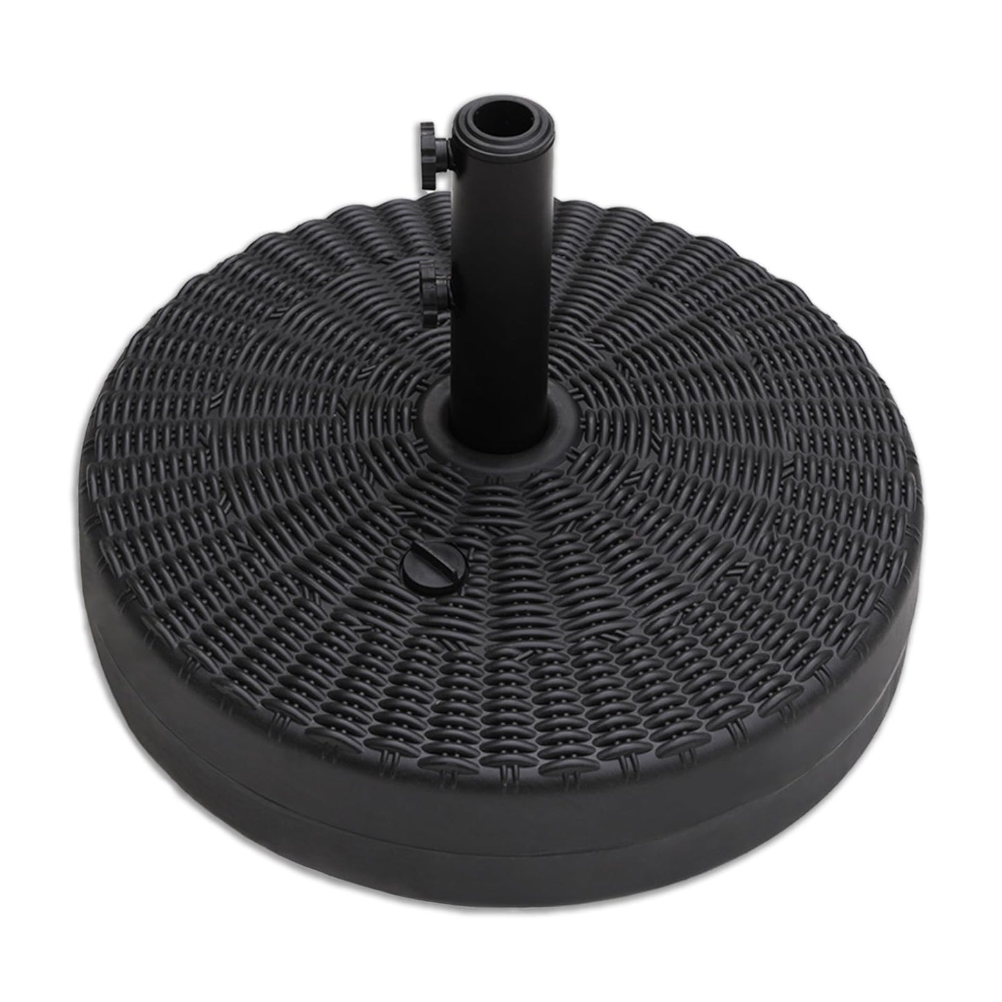 Helios&Hestia 88 lb Heavy Duty Round Plastic Water and Sand Fillable Outdoor Umbrella Base Stand Weight for Patio Market Table Umbrella, Black