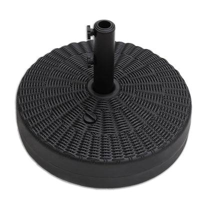 Helios&Hestia 88 lb Heavy Duty Round Plastic Water and Sand Fillable Outdoor Umbrella Base Stand Weight for Patio Market Table Umbrella, Black